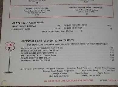 Goody Goody - Menu